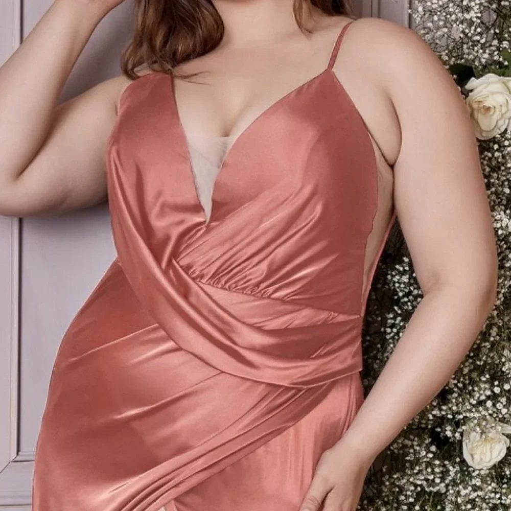 NEW LONG OFF THE SHOULDER SLEEVELESS SATIN SHEATH GOWN WITH ZIPPER BACK CD 7489C_5
